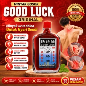 Minyak Gosok Good Luck 25ml - Pereda Pegal, Masuk Angin, Nyeri Otot & Pusing - Huoluo Oil