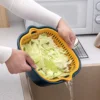 Baskom Cuci Sayur Buah 3in1 + Saringan Peniris Air | Set 3 Pcs Vegetable Basin Multifungsi - Gambar 4
