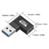 Konektor USB 3.2 Type-C Female to USB Male OTG Adapter 90° L Shape Data Transfer 10Gbps Charger Cepat - Gambar 3